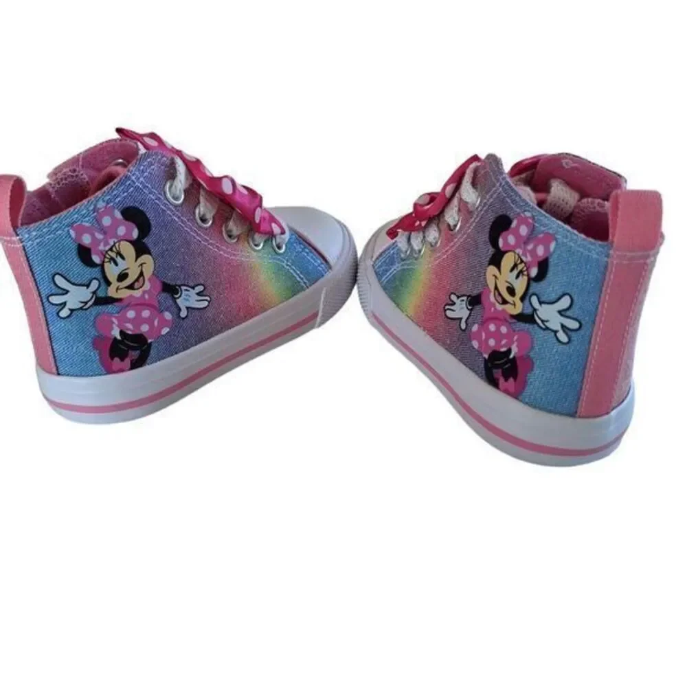 Disney Minnie High-top Sneakers For Girls in Light Canvas Size 7 (15cm) Col pink